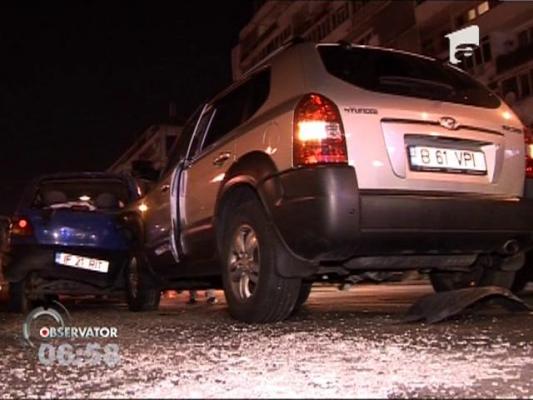 O femeie a uitat să frâneze şi a provocat un carambol violent, pe o stradă din Bucureşti