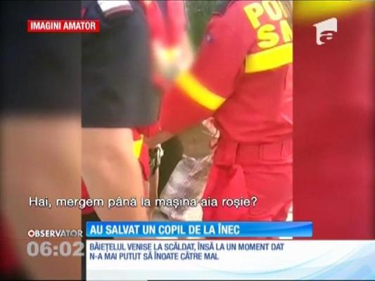 Operaţiune dramatică de salvare. Copil salvat de la înec de un polițist aflat în patrulare