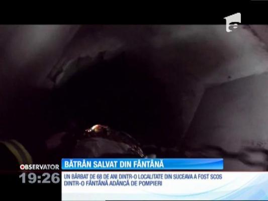 Un bărbat a fost salvat de pompieri dintr-o fântână adâncă de cinci metri, într-o localitate din Suceava