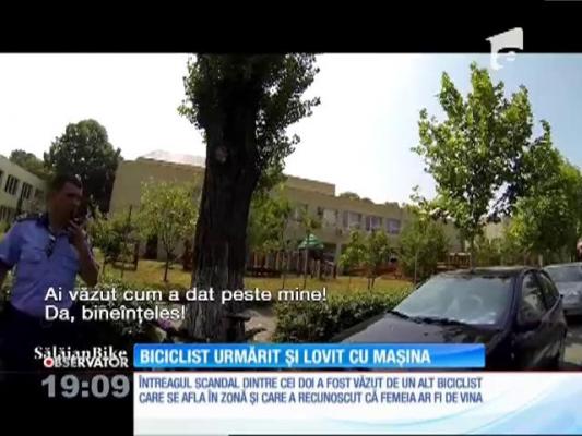 O şoferiţă din Bucureşti a dat cu maşina peste un biciclist, care i-a reproşat că nu i-a acordat prioritate