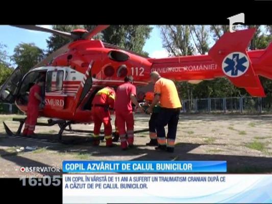 Copil rănit grav de calul bunicilor