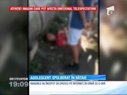 Imagini șocante! Adolescent călcat pe cap, la propriu!