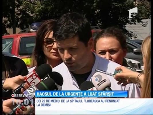 Haosul de la Spitalul Floreasca a luat sfârșit. Cei 22 de medici de la Urgenţă au renunţat la demisii