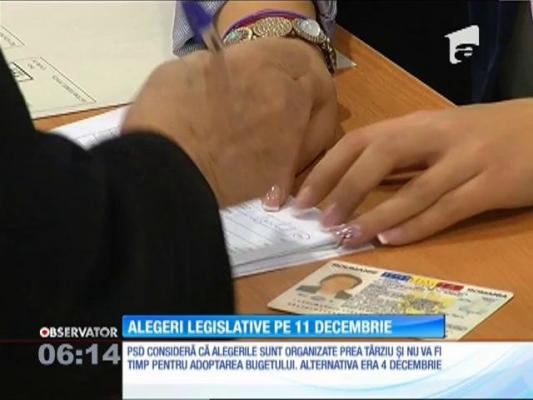 Pe 11 Decembrie vom merge la vot pentru viitorul Parlament