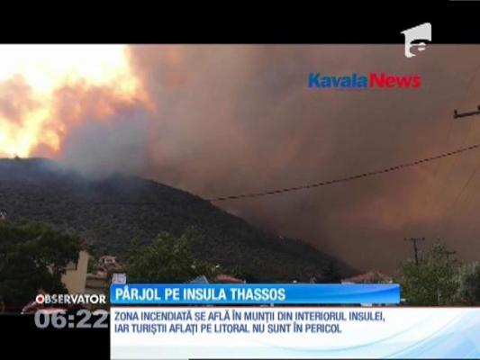 Insula greacă Thassos a fost cuprinsă de un incendiu violent