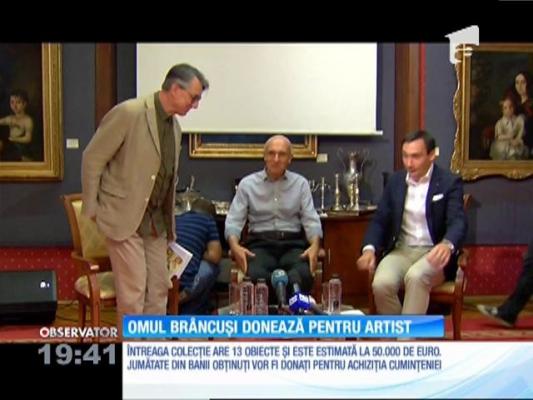 Omul Brâncuşi donează pentru artist