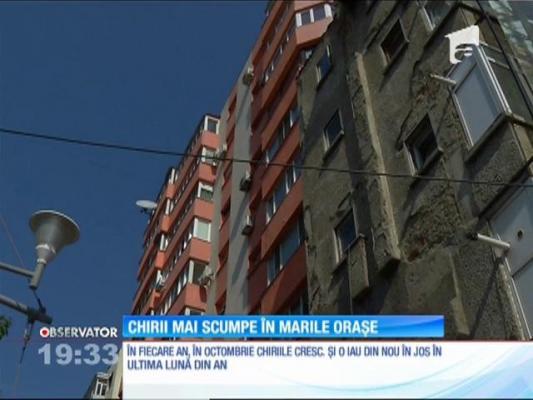 Chirii mai scumpe în marile oraşe