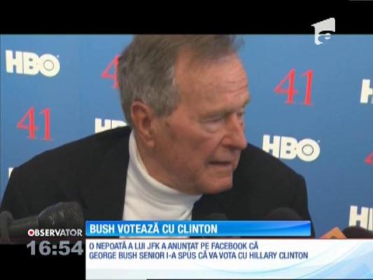 Fostul preşedinte republican George Bush a schimbat tabăra politică. O votează pe democrata Hillary Clinton