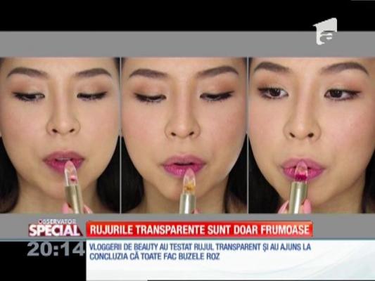 Special! Rujurile transparente cu o floare în interior, la modă
