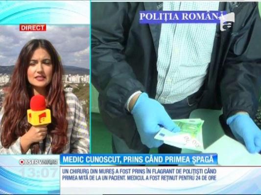 Medic chirurg cunoscut, reținut când lua șpagă