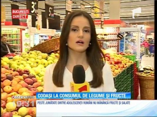 Românii, pe ultimul loc în Europa la consumul de fructe şi legume