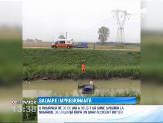 Implicată într-un grav accident rutier, în Italia, o româncă a reuşit să se salveze singură