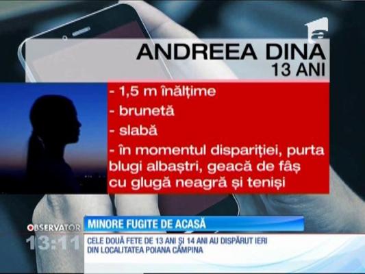 Două fete de 13 ani şi 14 ani au dispărut din localitatea Poiana Câmpina, judeţul Prahova