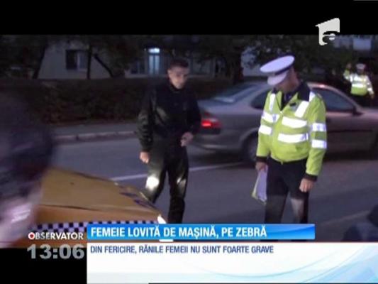 O femeie a fost lovită de un taximetru pe o trecere de pietoni din Târgu Jiu