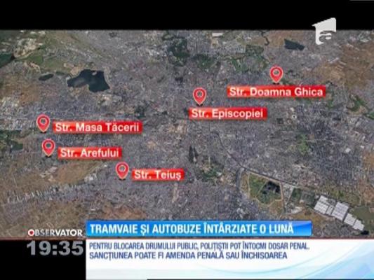 Mijloacele de transport în comun din București sunt blocate în trafic trei ore pe zi de șoferii indisciplinați!