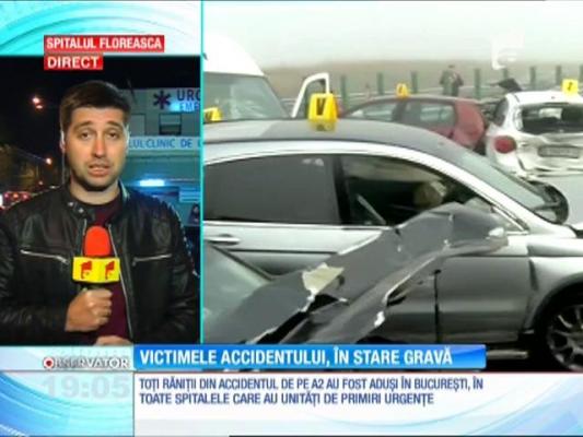 Două dintre victimele accidentului de pe A2 sunt în STARE CRITICĂ, una fiind în operaţie