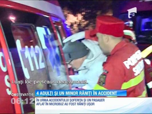Impact violent între o maşină de teren şi un microbuz plin cu pasageri, pe centura Capitalei