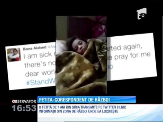 O fetiţă de numai şapte ani din Siria transmite informaţii din mijlocul bombardamentelor din oraşul Alep