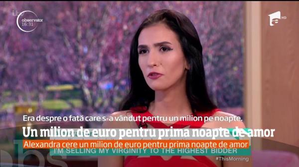 O româncă de 18 ani îşi vinde virginitatea pentru UN MILION DE EURO. A fost invitata unei televiziuni britanice, unde a explicat motivele "tranzacţiei". Cum au reacţionat britanicii (VIDEO)