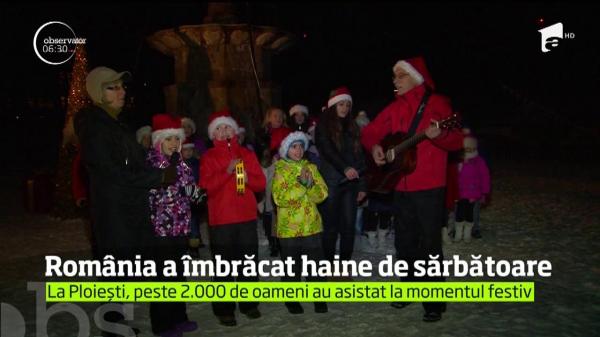 În ţară, luminile festive de sărbători au fost aprinse chiar în ajun de Moş Nicolae