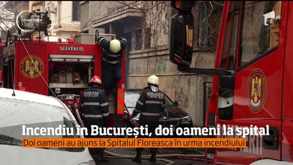 Incendiu în București, într-o vilă din Dorobanţi. Doi oameni au fost răniţi