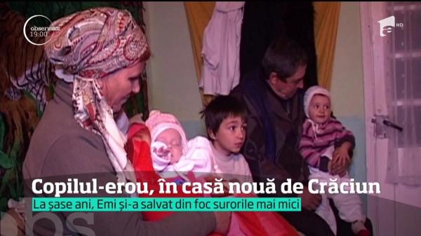 Băieţelul din Vaslui care şi-a salvat surioarele din foc va avea o casă de Crăciun. Emi nu se consideră erou, vrea să devină pompier