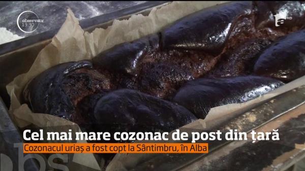 Cel mai mare cozonac de post din România. Mega-preparatul are 80 de kilograme