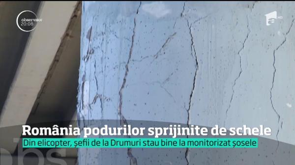 România podurilor sprijnite de schele. Podul de la intrarea pe Centura Capitalei, un pericol pentru şoferi