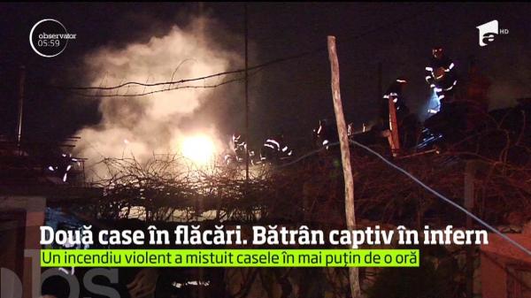 Două case din cartierul Giuleşti din Capitală s-au făcut scrum, în mai puţin de o oră, într-un incendiu violent