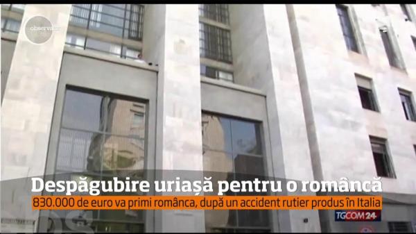 Despăgubire uriașă pentru o româncă