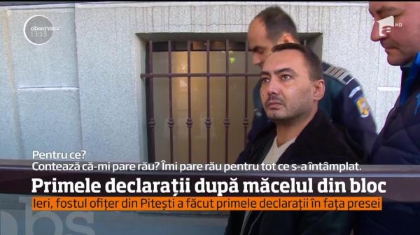 Primele declarații după măcelul din blocul din Piteşti, unde un fost ofiţer DIPI a rănit două persoane, în urma unei crize de gelozie