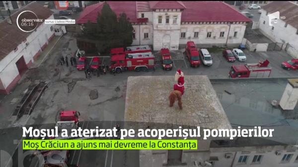Moş Crăciun a greşit adresa şi a aterizat pe un turn din curtea ISU