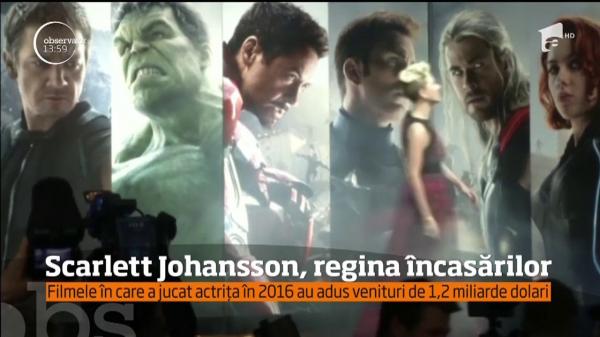 Filmele cu Scarlett Johansson au avut cele mai mari încasări în 2016