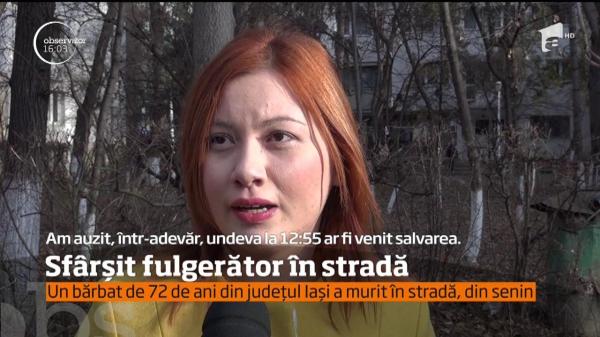 Clipe dramatice în Iaşi. Un bărbat de 72 de ani a murit în stradă. Martorii au chemat salvarea, dar echipajul ar fi intervenit târziu
