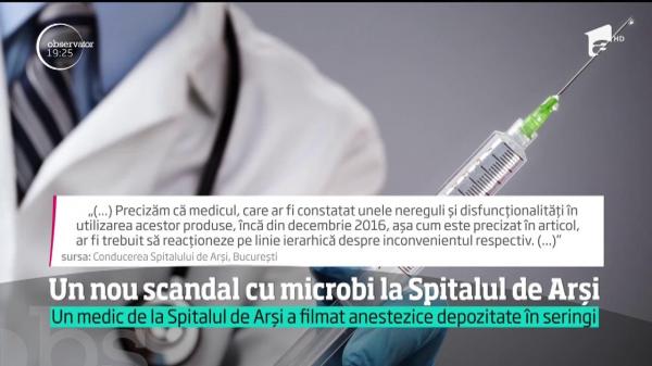 Imagini scandaloase filmate în Spitalul de Arşi din Capitală! Resturi de substanţe anestezice sunt ţinute în seringi şi utilizate chiar şi după zeci de ore de la desigilare
