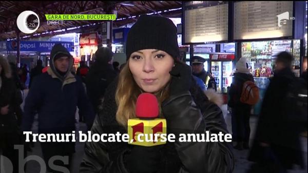 Circulaţia feroviară, dată peste cap de viscol și ger