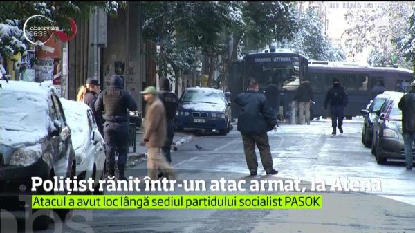 Atac armat la Atena, unde mai mulţi indivizi au deschis focul asupra unui autobuz cu poliţişti