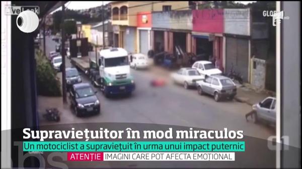 Un motociclist din Brazilia a supravieţuit miraculos unui grav accident rutier