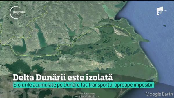 Traficul pe Dunăre este PARALIZAT din cauza sloiurilor de gheaţă acumulate