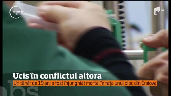 Un tânăr de 19 ani a fost înjunghiat mortal în fața unui bloc din Craiova