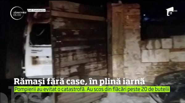 Rămași fără case, în plină iarnă! Focul a lăsat fără acoperiş deasupra capului mai multe familii din ţară