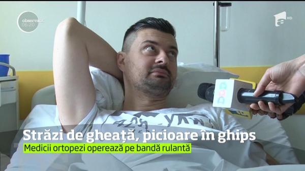 Gheaţa face tot mai multe victime! Saloanele secţiei de ortopedie de la spitalul judeţean Constanţa sunt arhipline