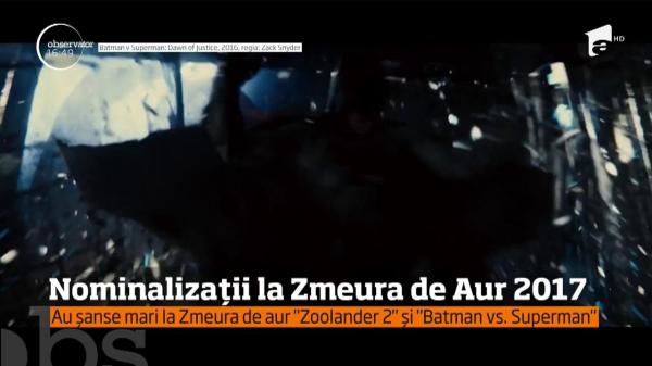 S-au anunțat filmele nominalizate la cele mai nedorite premii din industrie.  Zoolander 2 şi Batman vs. Superman se află pe lista rușinii