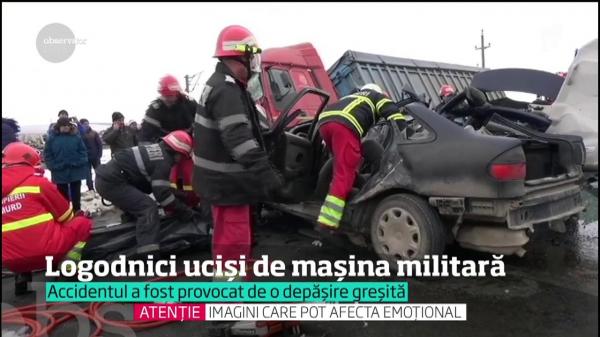 Doi tineri au fost uciși de o maşină a Ministerului Apărării, care a depăşit fără să se asigure