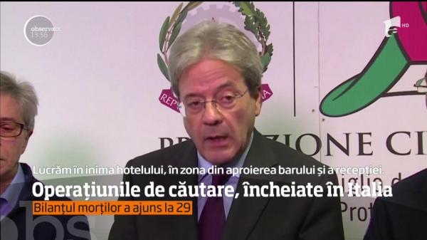 Operațunile de căutare, încheiate în Italia. Ultimele persoane dispărute din hotel au fost recuperate!