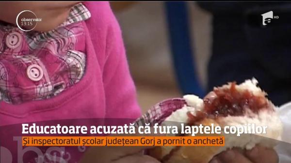 Educatoare din Gorj acuzată că fura laptele și cornul copiilor, denunţată de fostul ei soţ