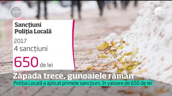 Peisaj DEZOLANT! Zăpada trece, gunoaiele rămân pe trotuare