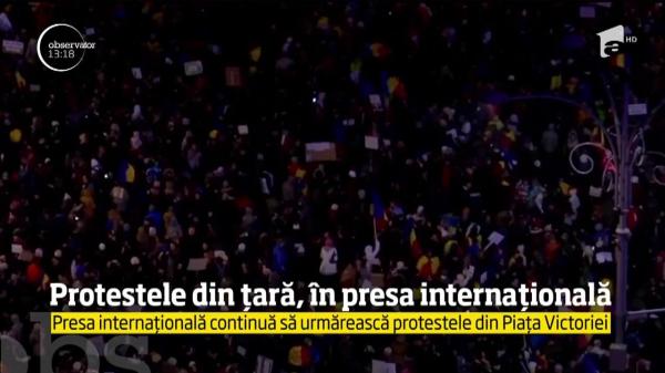 Protestele din ţară sunt tratate în continuare pe larg în presa internaţională. Mulţi jurnalişti transmit direct din România