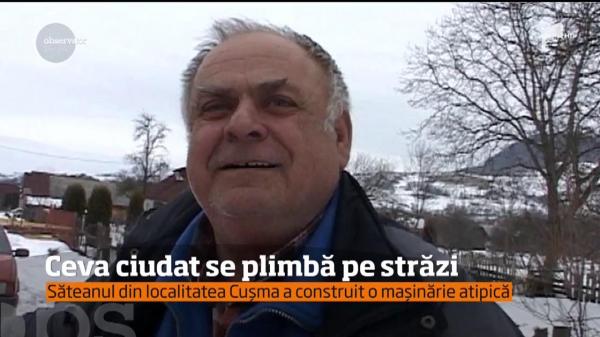 INVENŢIE. Nea Vasile a construit maşina-sanie decapotabilă