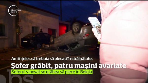 Patru maşini aviariate, dintr-o singură lovitură. Un şofer vitezoman a provocat pagube serioase într-o intersecţie din Tulcea
